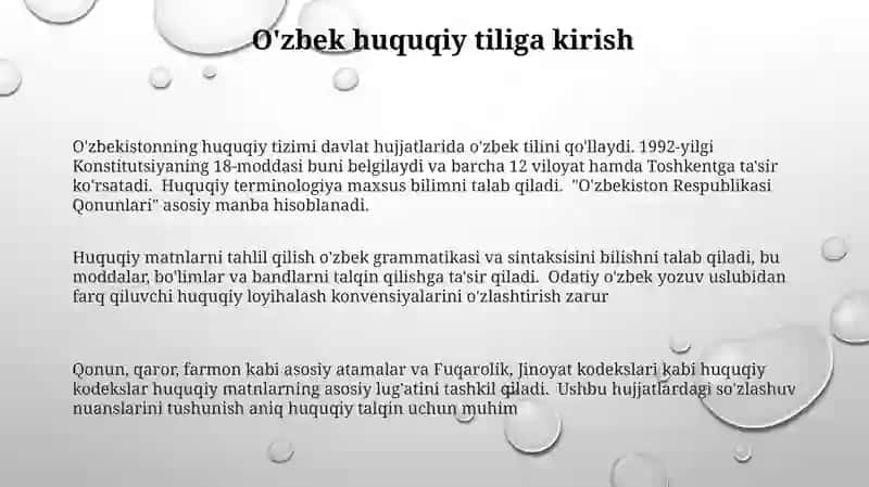 O'zbek tili toʻgʻrisidagi huquqiy meyoriy hujjatlarning mohiyati 3
