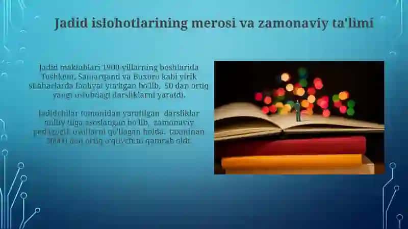 Jadid ma'rifatparvarlarining maktablar va maktab darsliklari yaratilishidagi xizmatlari 3