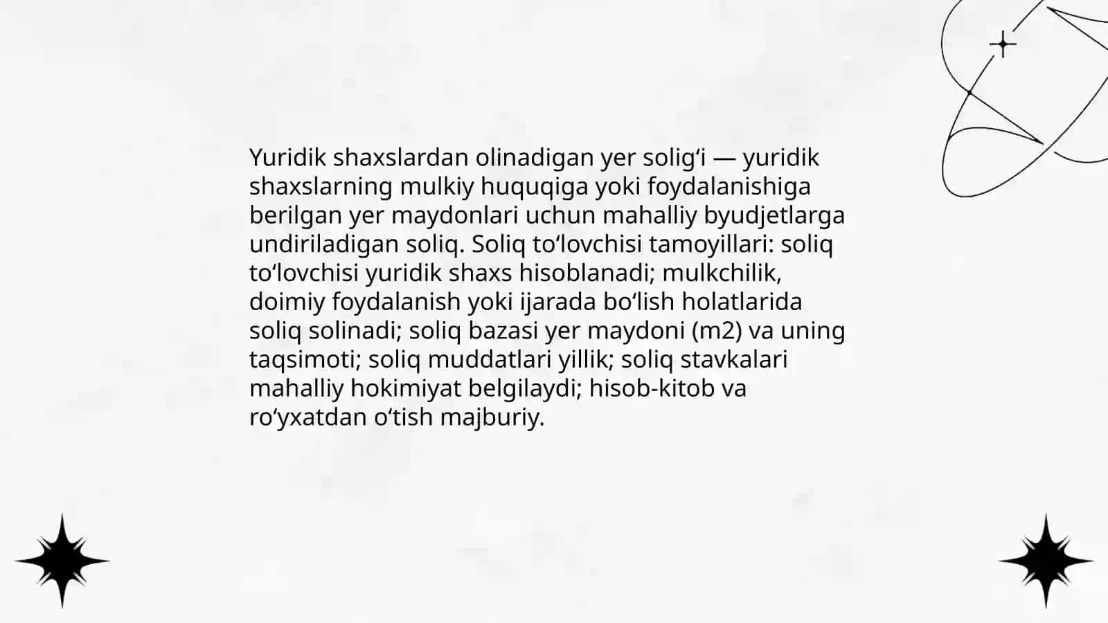 Yuridik shaxslardan olinadigan yer soligʻi 3