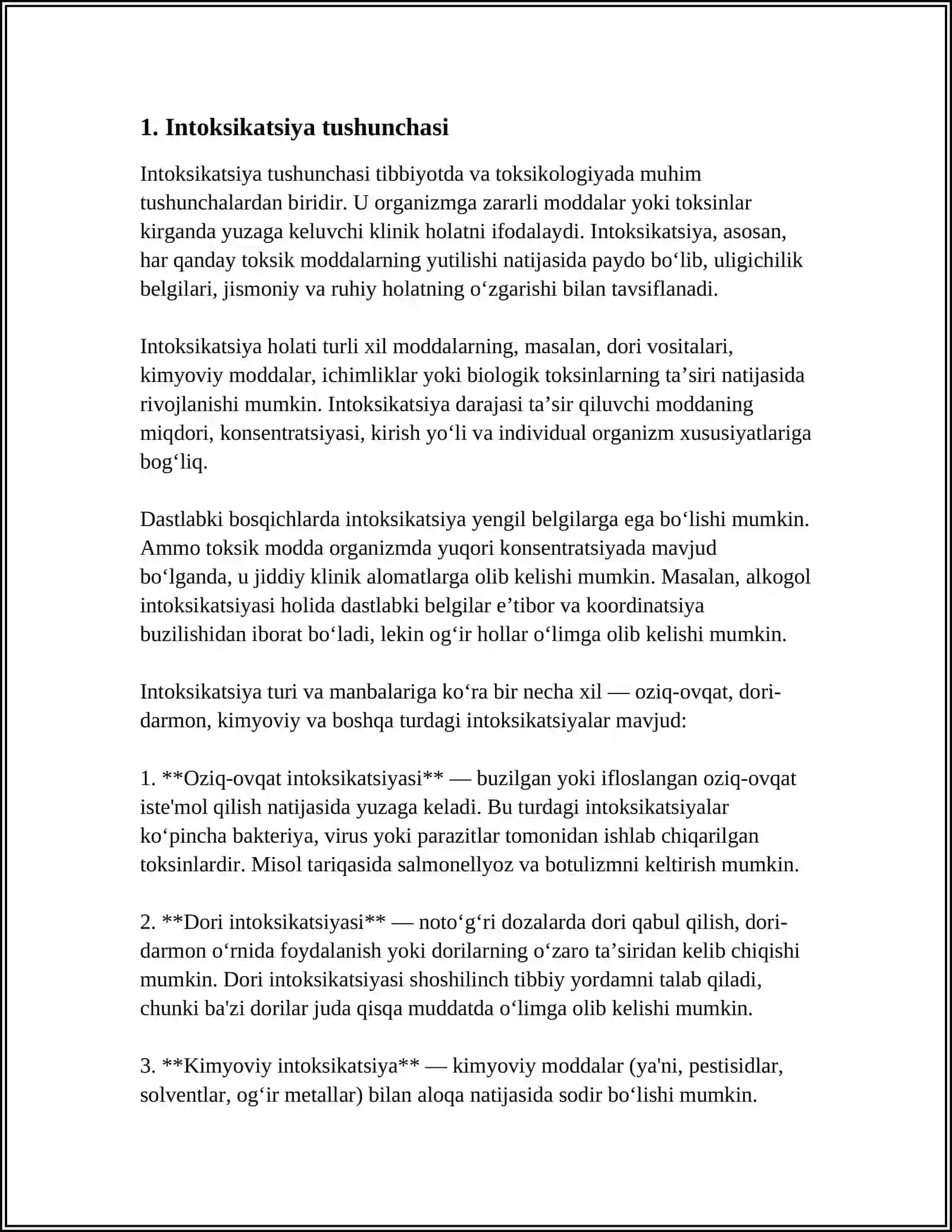 BOLALAR ZAHARLANISHIDA BIRINCHI YORDAM 3