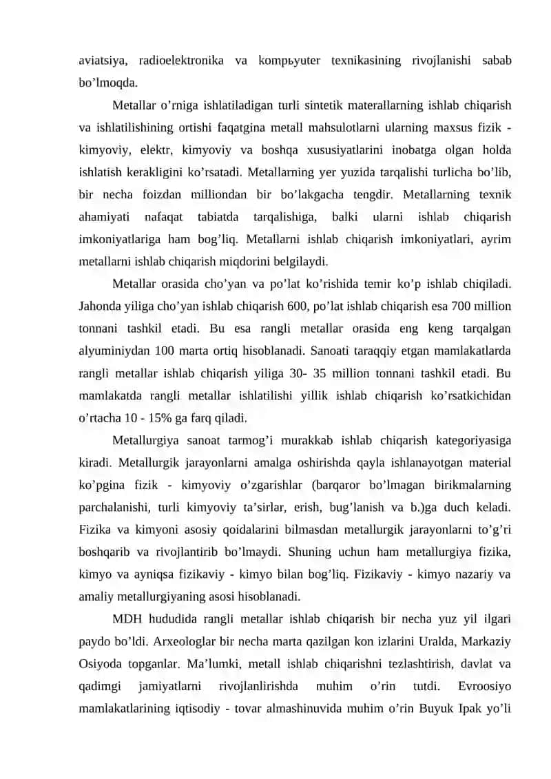 Mеtаllurgiya sаnоаtini tаshkil etish 3