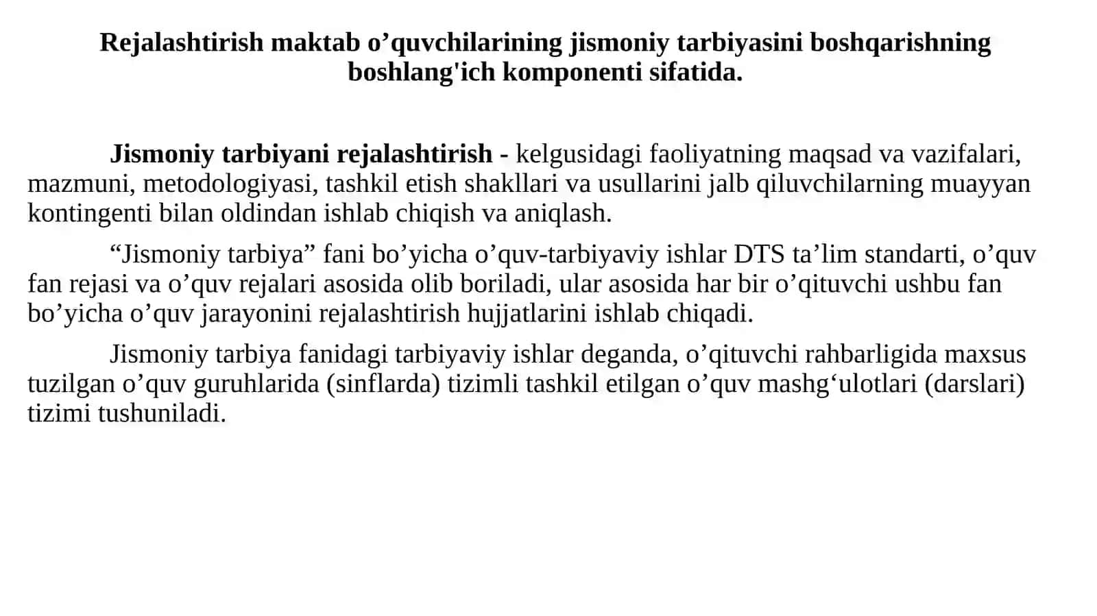 Jismoniy tarbiya bo'yicha o'quv ishlari 3