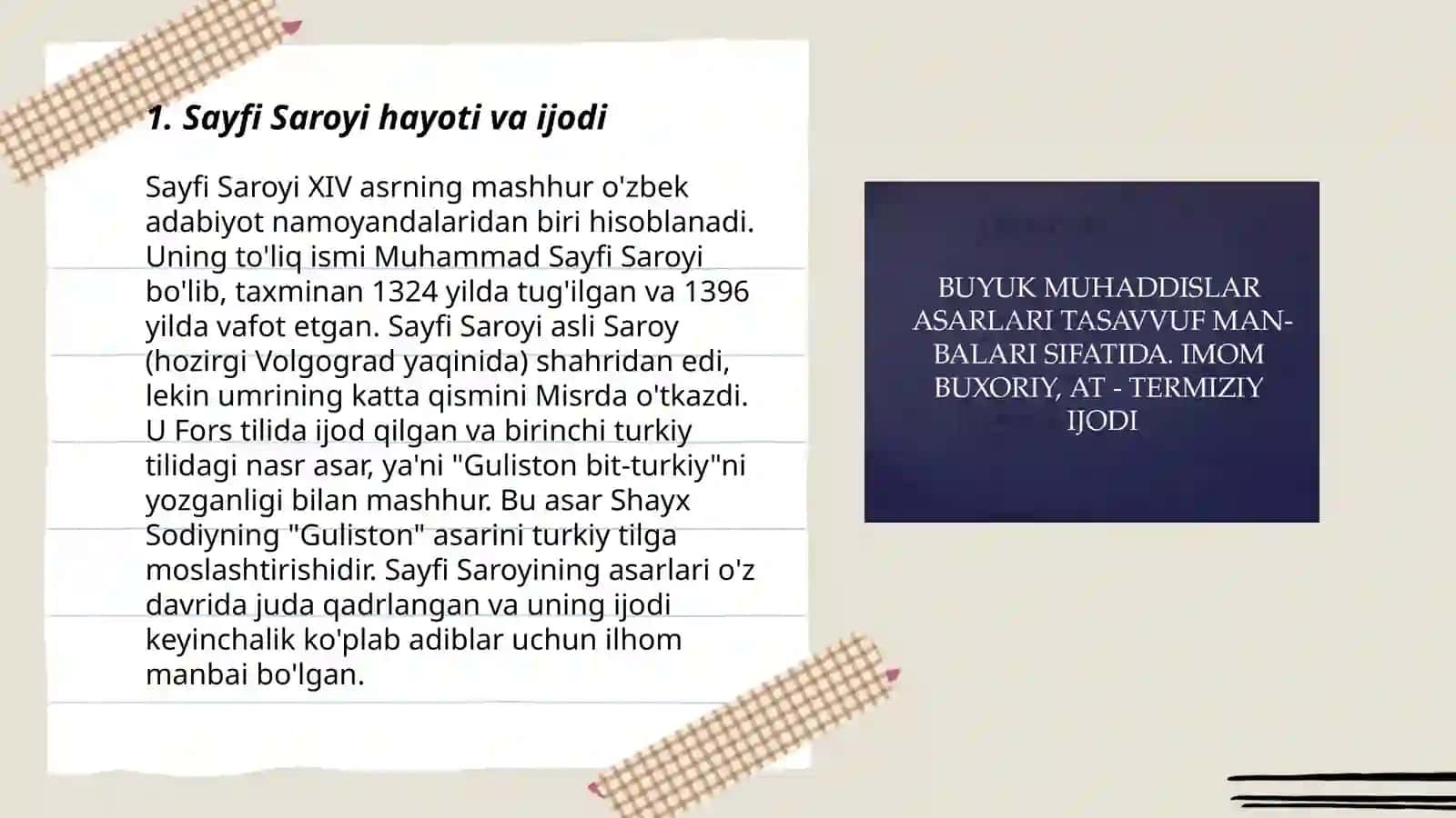 Sayfi Saroyi ijodi "Guliston bir -turkiy" asari 3
