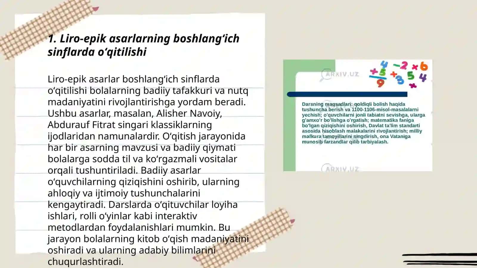 Boshlangʻich sinflarda liro-epik asar ustida ishlash uchun metodik tavsiyalar 3