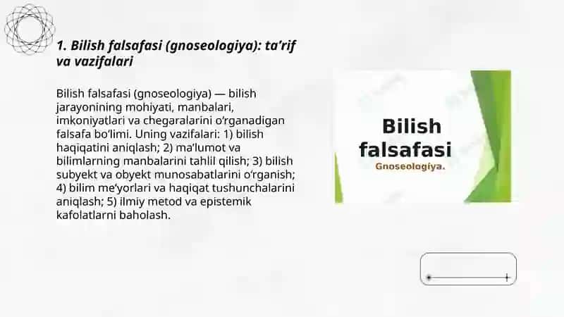 Bilish falsafasi gnoseologiya 3
