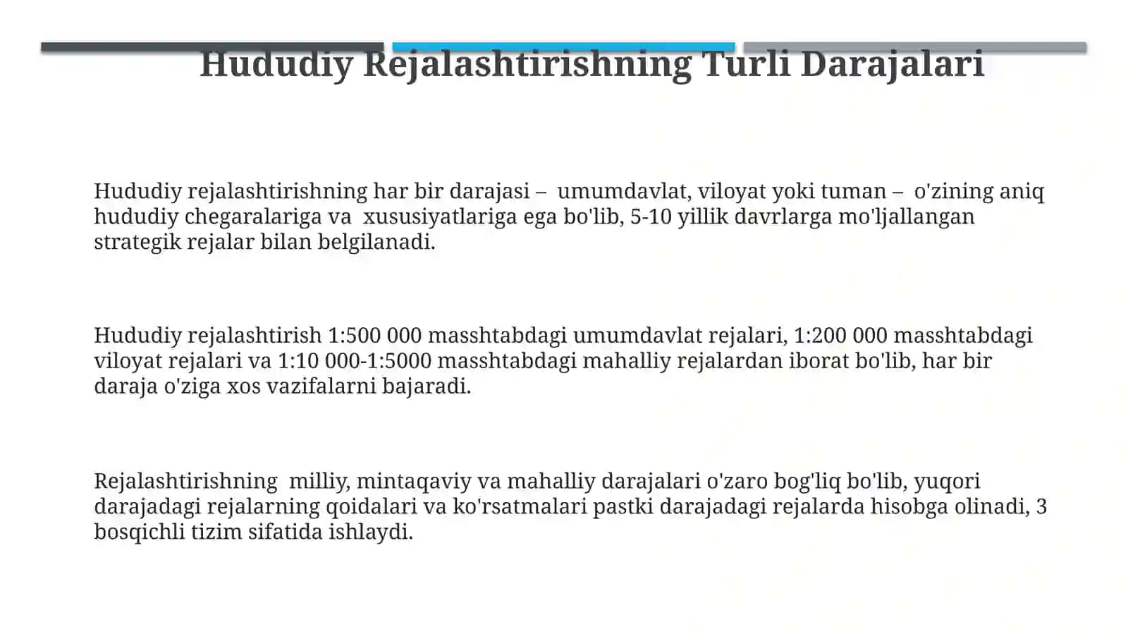 Hududiy rejalashtirish va rivojlanishi 3