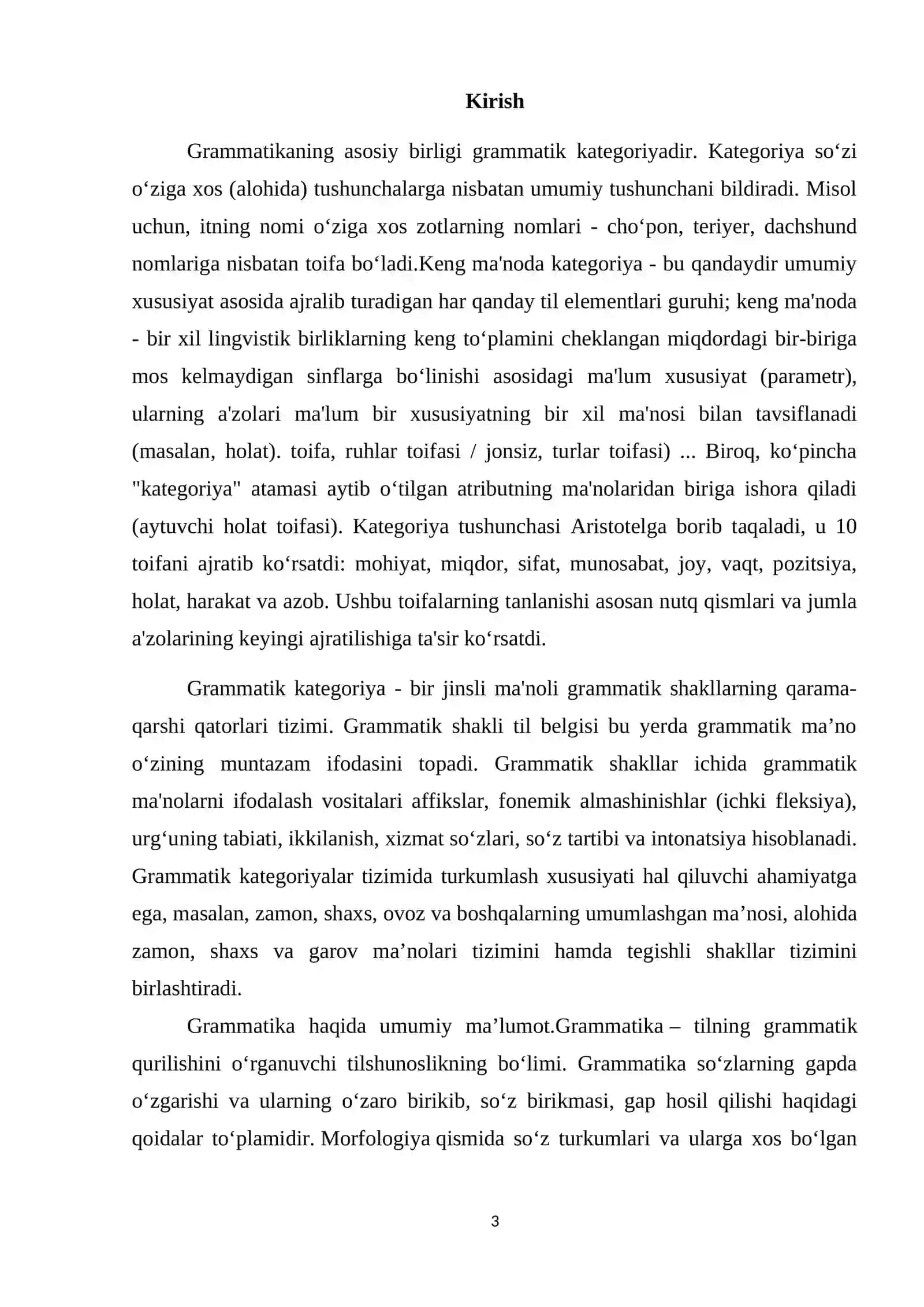 O‘zbek tlishunosligida Grammatik kategoriya tushunchasi talqini 3