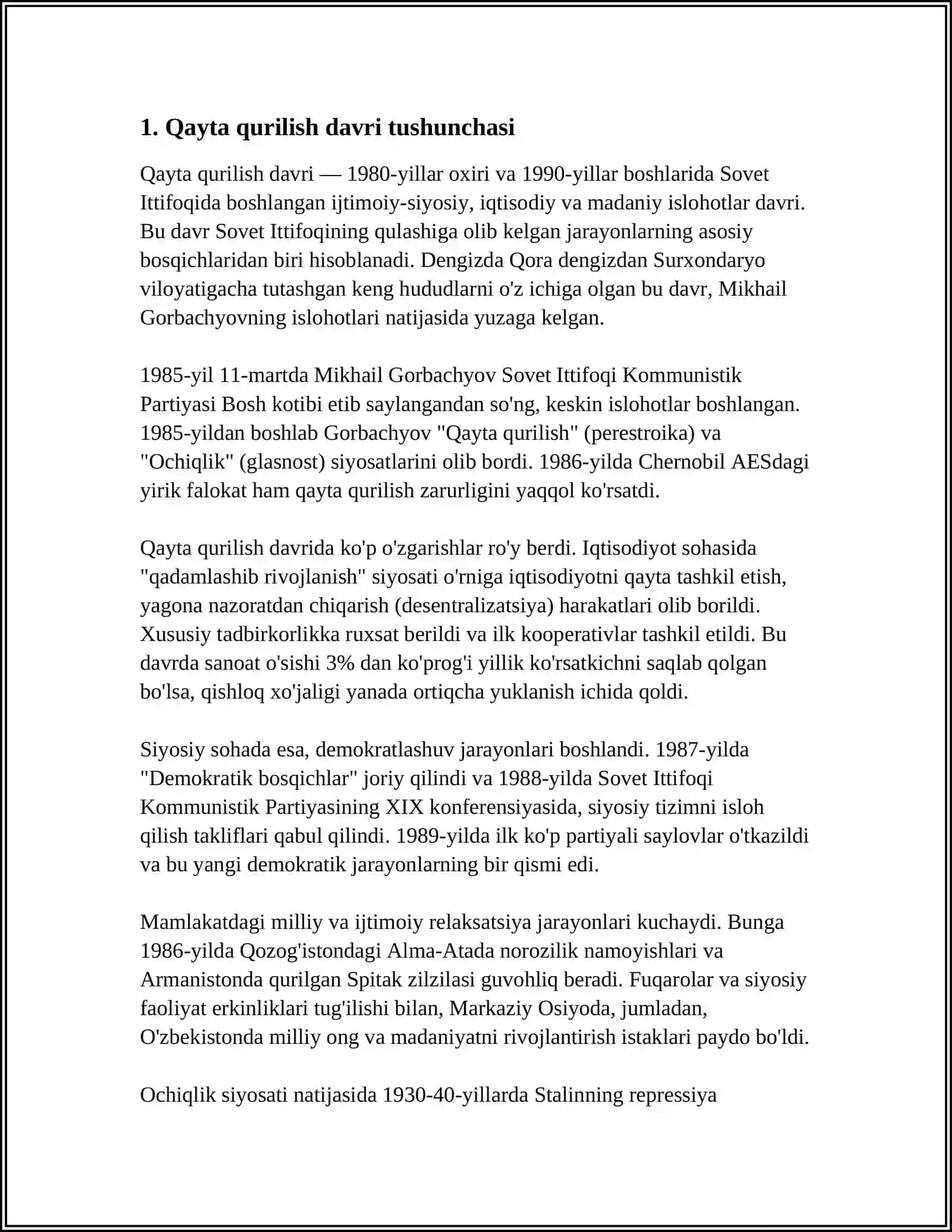 QAYTA QURILISH YILLARIDA O'ZBEKISTONDA IJTIMOIY SIYOSIY VAZIYAT 3