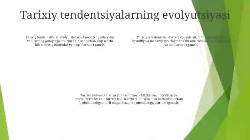 Jamiyat Taraqqiyotida Tarixning Mazmuni, Yo'Nalishlari Va Kontseptsiyalari 3