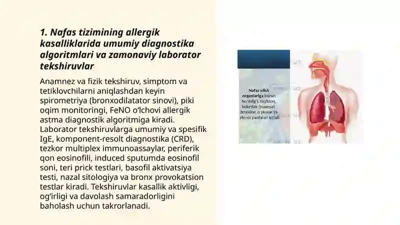 Nafas tizimining allergik kasalliklarini zamonaviy laborator va instrumental tekshiruv usullari 3