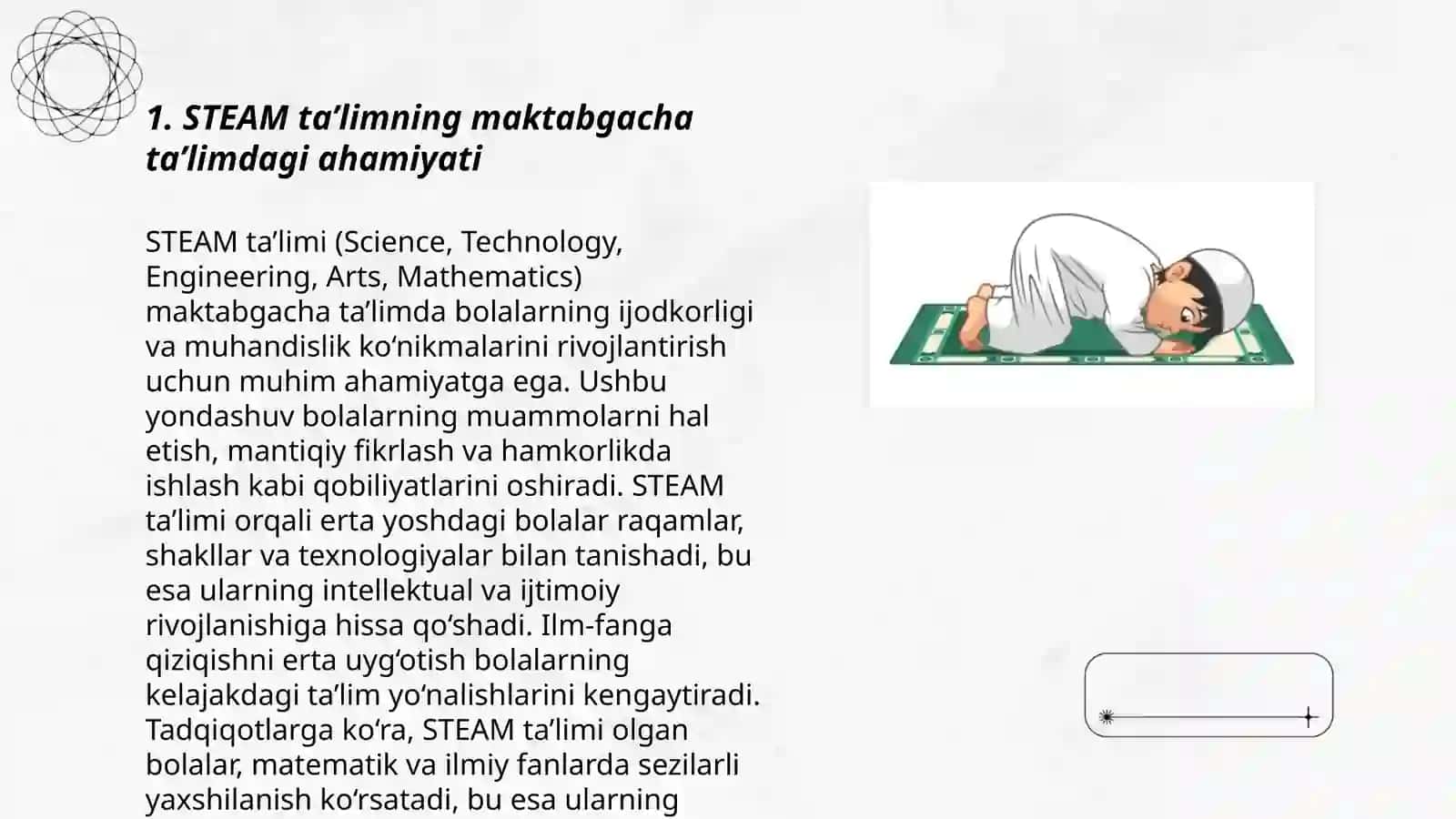 Maktabgacha ta’lim tashkilotlarida STEAM ta’lim texnologiyalarining maqsadi va dastur tamoyillari 3