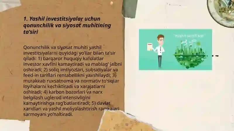 Yashil iqtisodiyotning investitsion jozibadorligi 3
