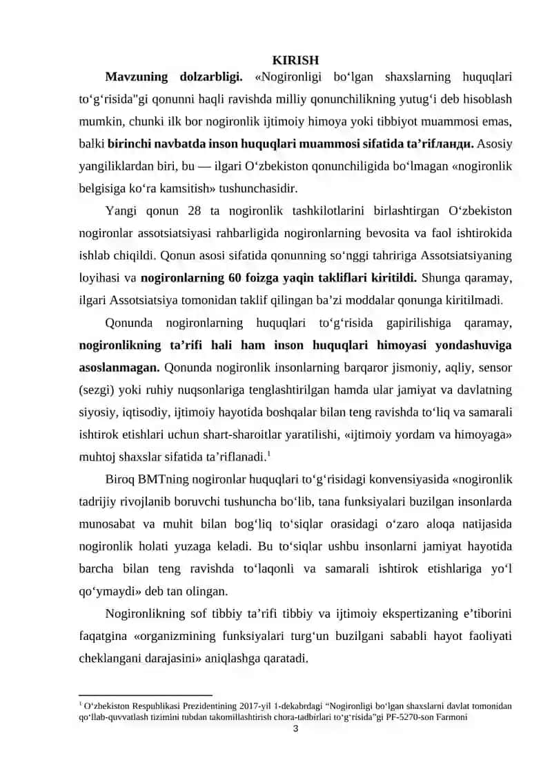 Oʻzbekiston Respublikasida nogironligi bor bolalar va ularning oilalari uchun huquq va imtiyozlar 3