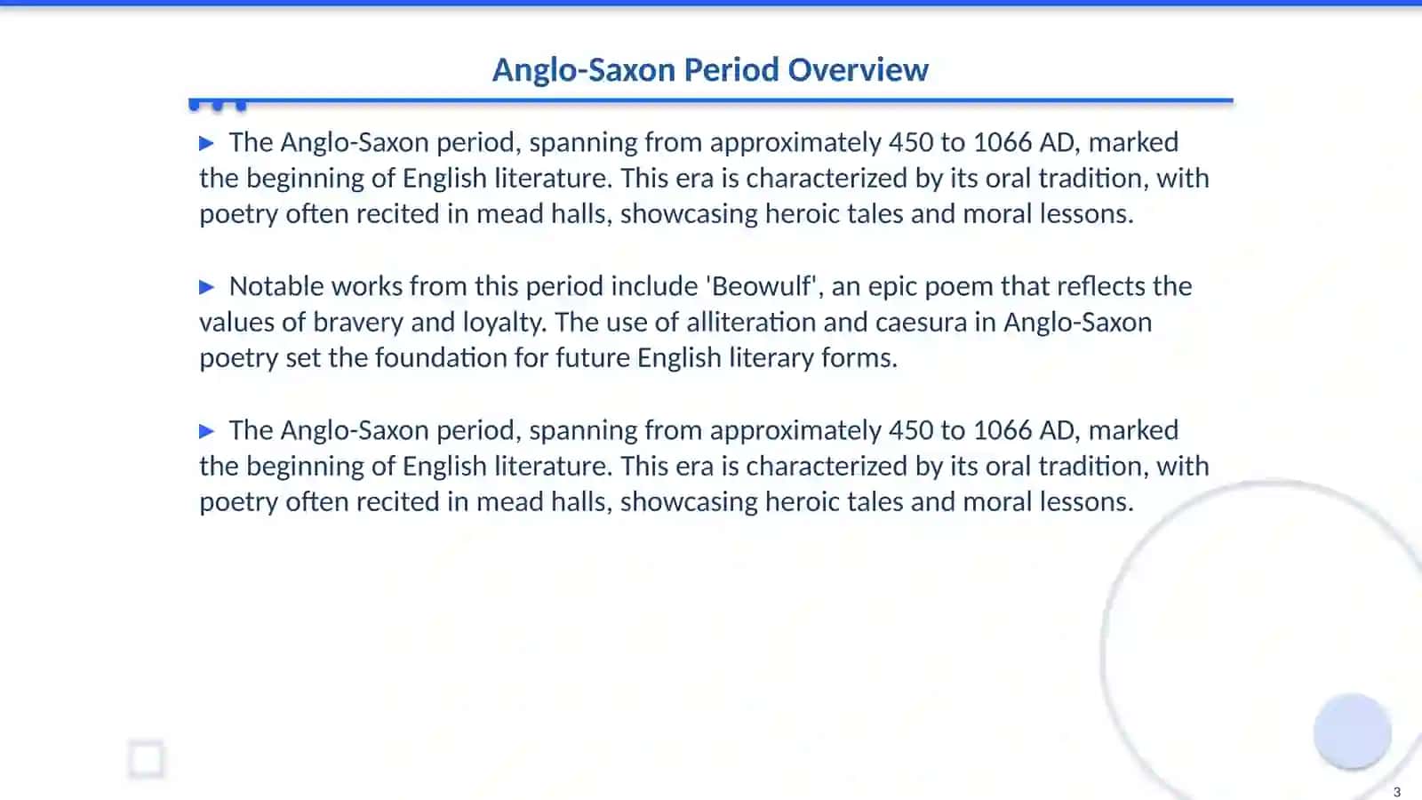 British literary periods and its famous trends 3