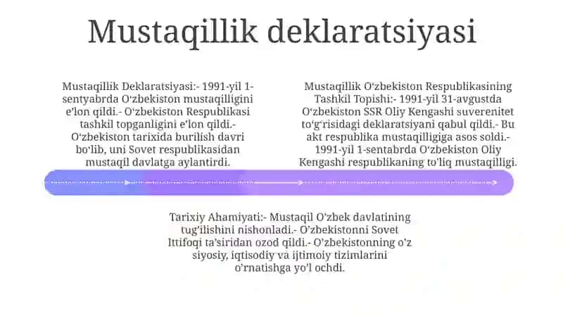 Mustaqillik OʻZbekiston Respublikasining Tashkil Topishi Va Uning Tarixiy Ahamiyati 3