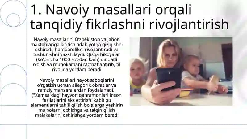 Alisher Navoiy asarlarini bolalar tarbiyasidagi o'rni 3