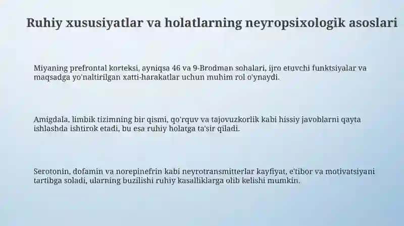 Ruhiy xususiyatlar va holatlarning neyropsixologik asoslari 3