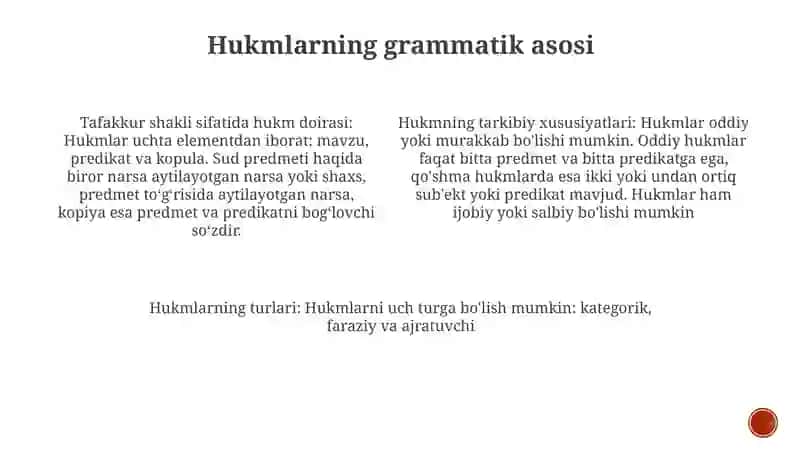 Hukm Tafakkur Shakli Sifatida 3