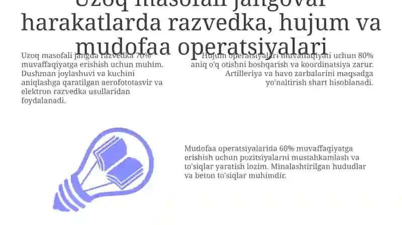 Uzoq masofali jangovar harakatlarda razvedka, hujum va mudofaa 3