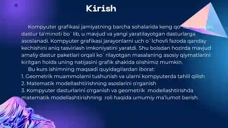 GEOMETRIK MODELLASHTIRISHDA MATEMATIK MODELLASHTIRISHNING ROLI1 3