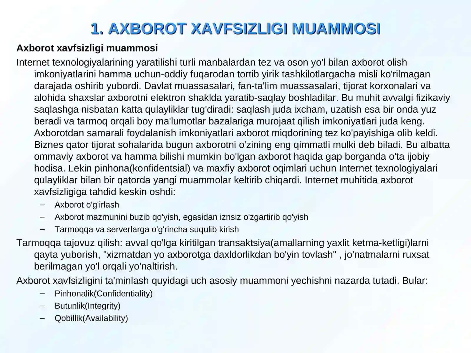 INTRANET VA INTERNETDA AXBOROT HIMOYASI 3