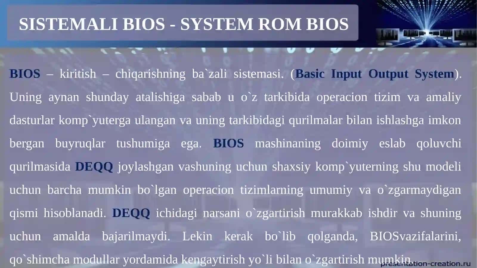KIRITISH – CHIQARISHNING BAZALI SISTEMASI (BIOS) 3