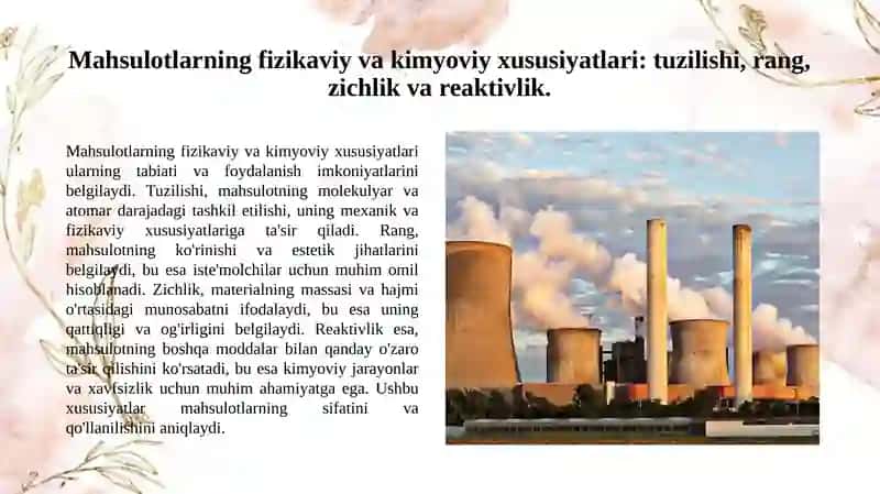 Xomashyo, material va mahsulotlarning asosiy xossalari 3