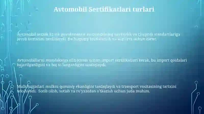 Avtomobil Sertifikatlari 3