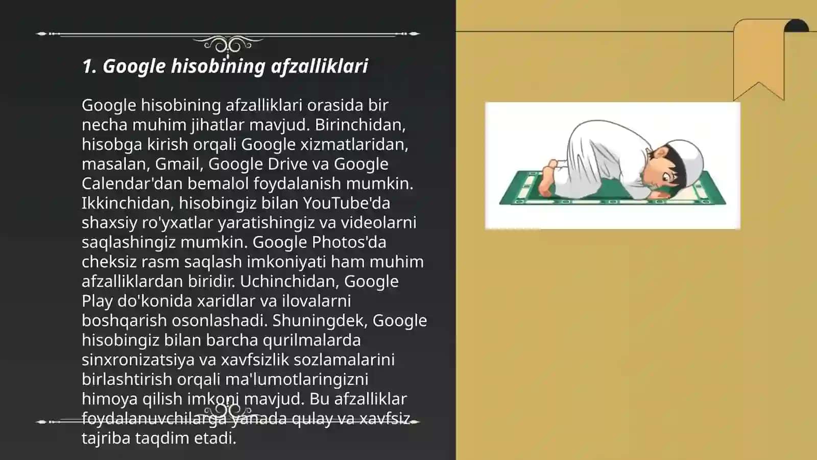 Google hisobining afzalliklari 3