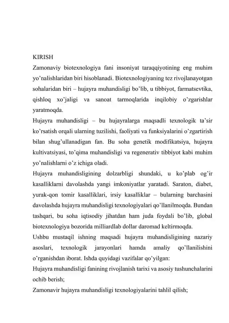 BIOTEXNOLOGIYA FANIDAN HUJAYRA MUXANDISLIGIDAGI TEXNALOGIK JARAYONLAR 3