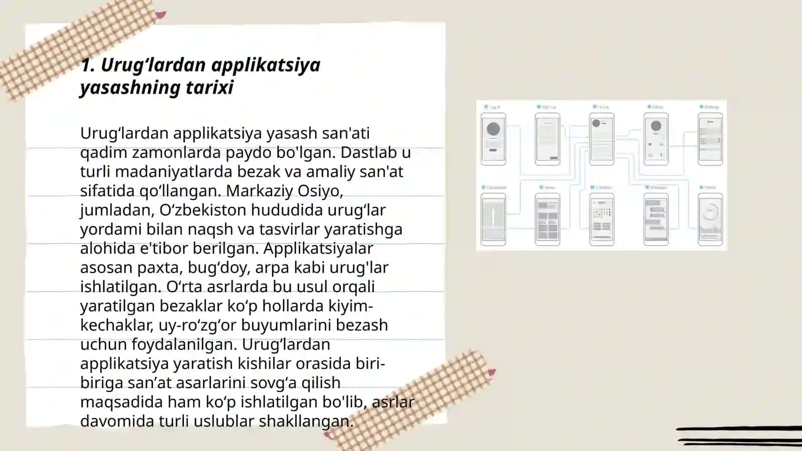 Urugʻlardan applikatsiya yasash 3