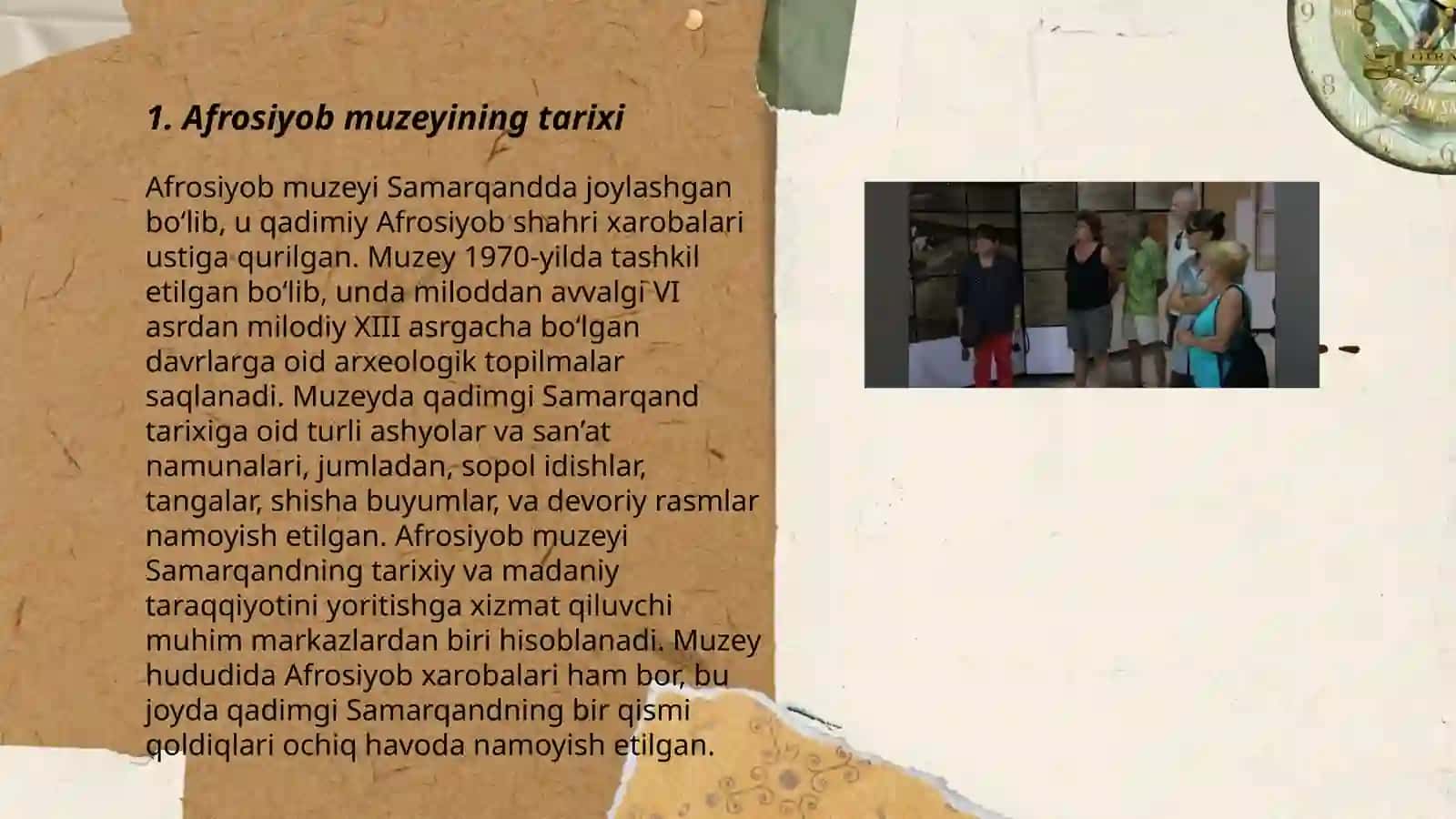 Afrosiyob muzeyining tarixi va ekponatlari 3