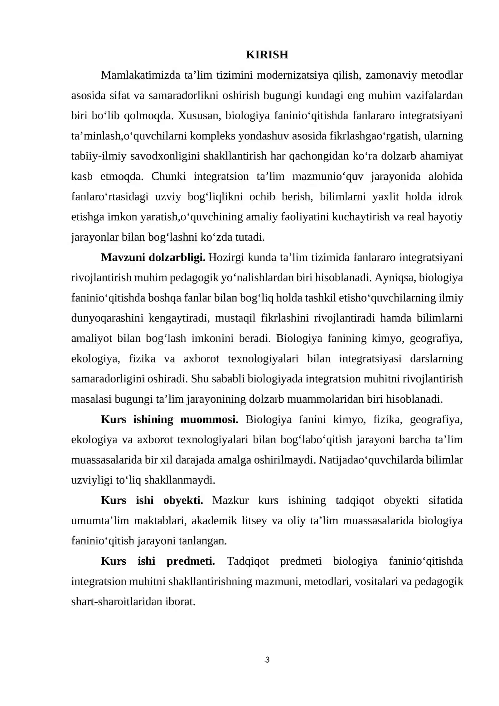 BIOLOGIYADA INTEGRSION TA'LIM MUHITINI SHAKLLANTIRISH USULLARI 3