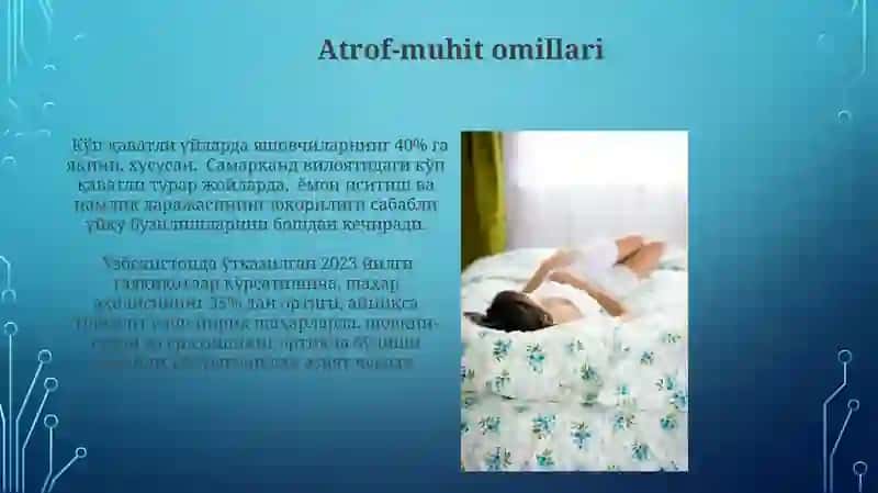 Uyquning buzilishiga olib keladigan atrof-muhit omillari 3