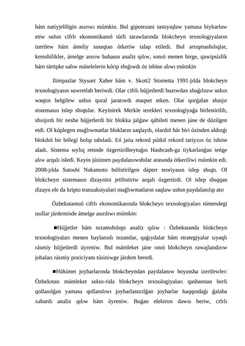 BLOKCHEYN TEXNOLOGIYASSNIŃ EKONOMIKADA TUTQAN ORNI HÁM ÁHMIYETI 3
