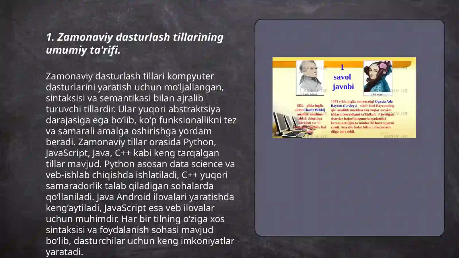 Zamonaviy dasturlash tillari tahlili 3