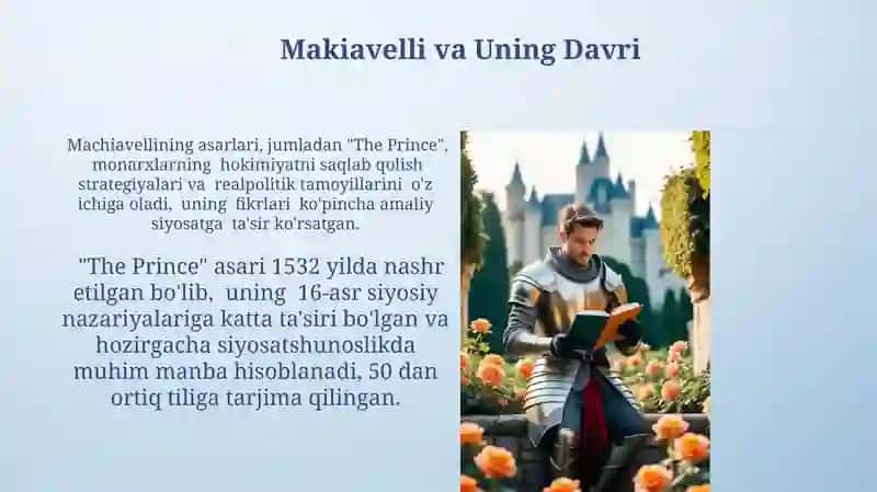 Makiavellining "Xukmdor" asari 3