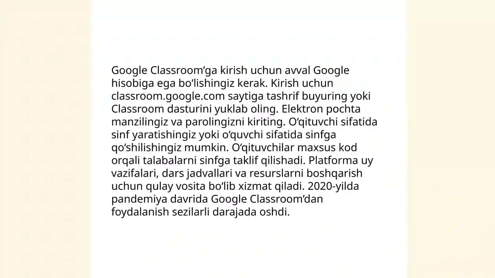Google classroom platformasidan foydalanish 3