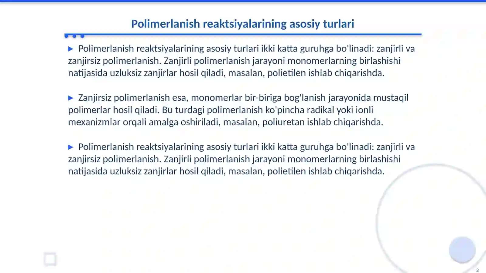 Polimerlanish reaksiyalari 3