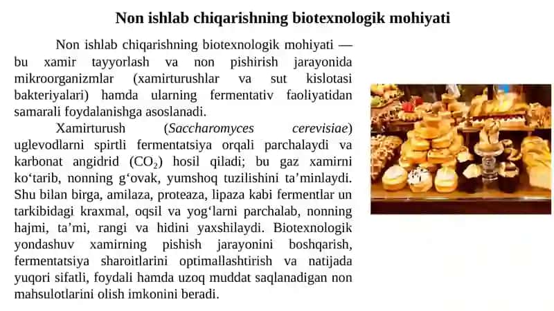 Non mahsulotlari ishlab chiqarish biotexnologiyasi 3