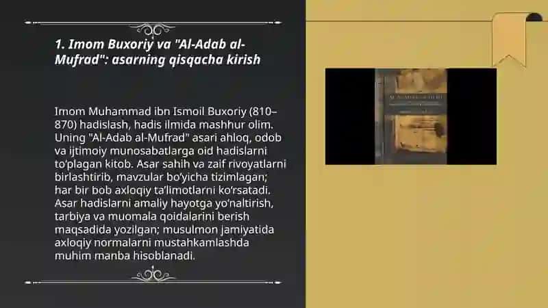 Imom Buxoriyning “Al-Adab al-mufrad” asari 3