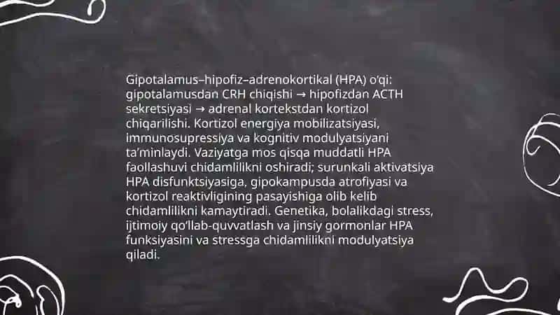 Stressga chidamlilik va moslashuvning fiziologik mexanizmlari 3