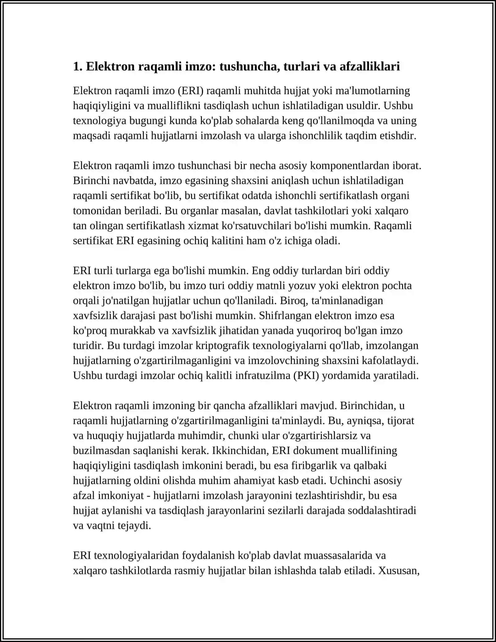 ELEKTON RAQAMLI IMZO VA UNDAN FOYDALANISH TEXNALOGIYALARI 3