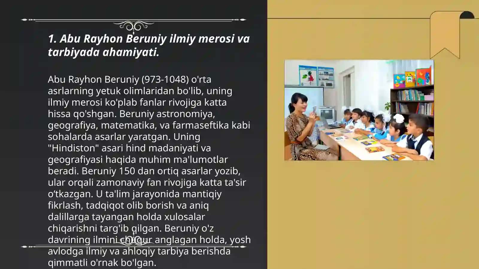 Yuksak ma`naviyatli yoshlarni tarbiyalashda O`rta Osiyo allomalari ilmiy merosining o`rni (allomalari ilmiy faoliyati misoliyati misolida) 3