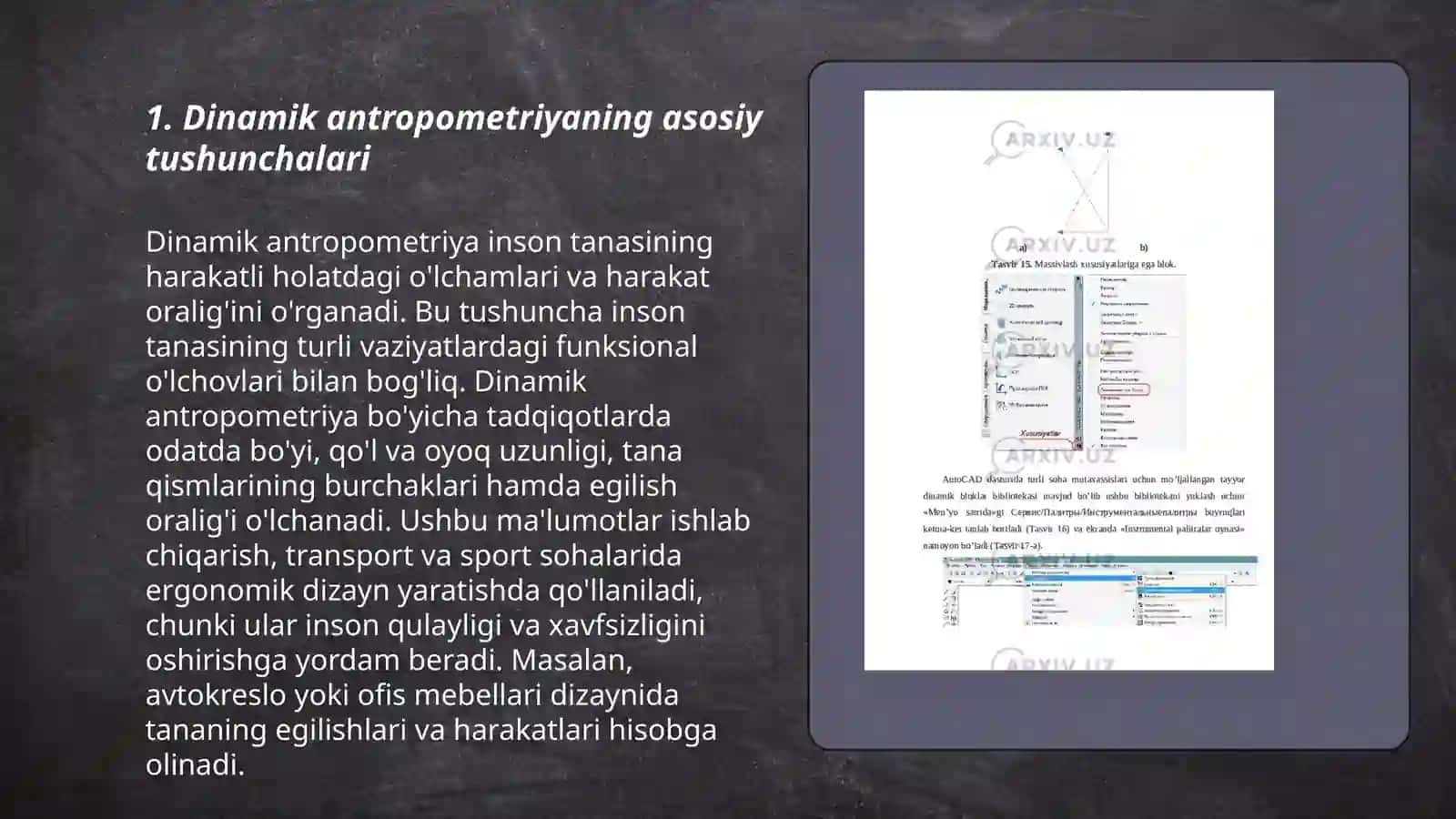 Dinamik antropometriya va uni sanoatda qoʻllash imkoniyatlari 3
