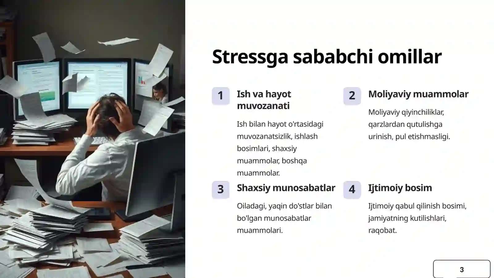 Psixologik stress: Sabablari va uni boshqarish 3