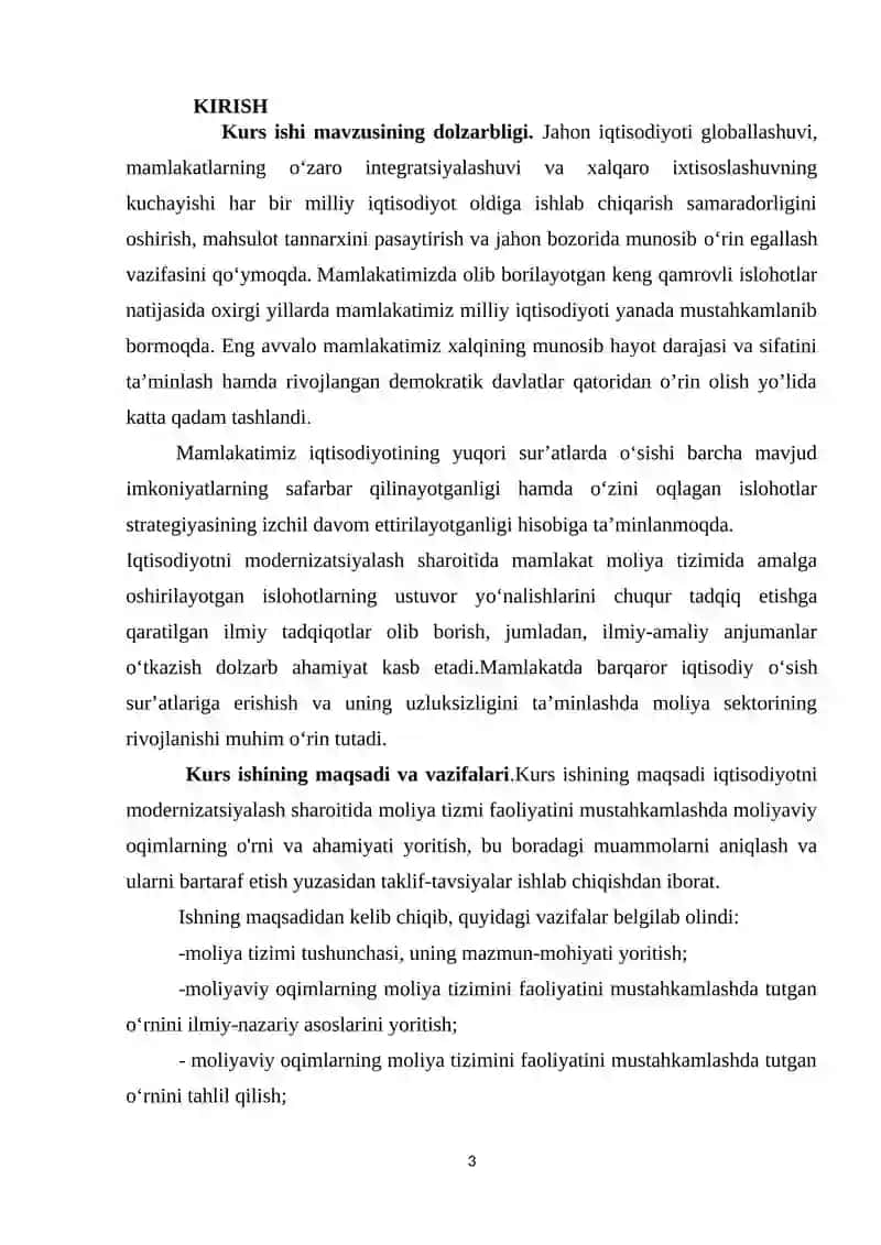 Moliya tizmi faoliyatini mustahkamlashda moliyaviy oqimlarning o'rni 3