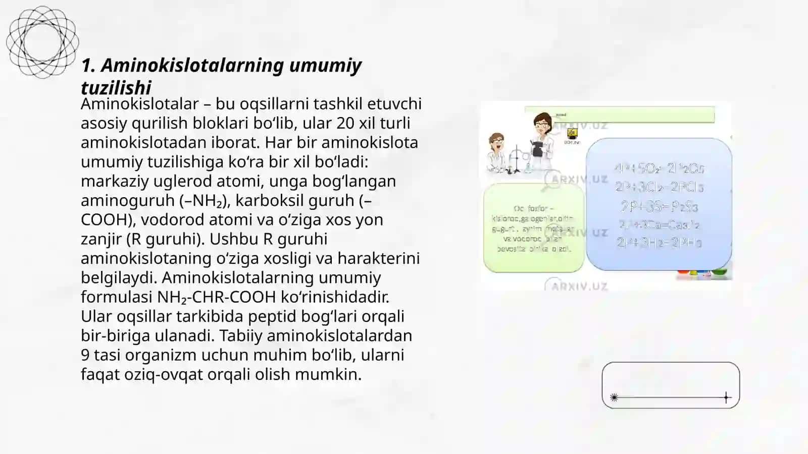 Ayrim aminokislotalar almashinuvining o’ziga xosligi 3