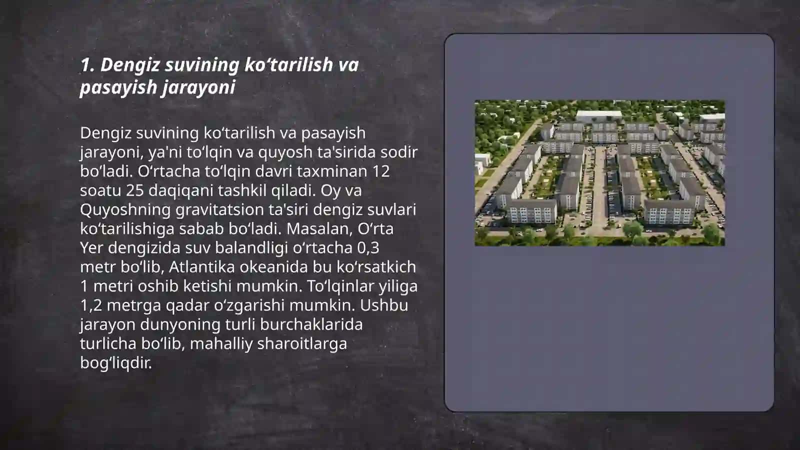 Dengiz suvining koʻtarilishi va pasayishidan hosil boʻladigan energiya zaxiralari 3