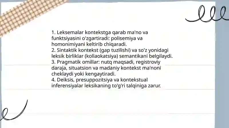 Leksemalarning ishlatiliishi 3